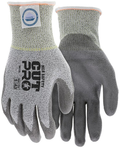MCR Safety CutPro® - 13 Gauge Dyneema® Diamond Technology Shell - Cut Resistant Work Gloves - Polyurethane (PU) Coated Palm and Fingertips - Box of 12