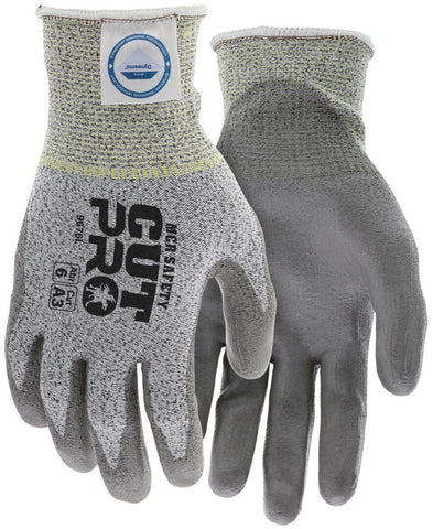 MCR Safety CutPro® - 13-Gauge Dyneema® Diamond Technology Shell - Cut Resistant Work Gloves - Polyurethane (PU) Coated Palm and Fingertips - Box of 12