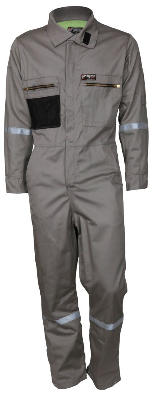 MCR Summit Breeze® Flame Resistant (FR) Coverall - Gray 7-ounce Cotton Material