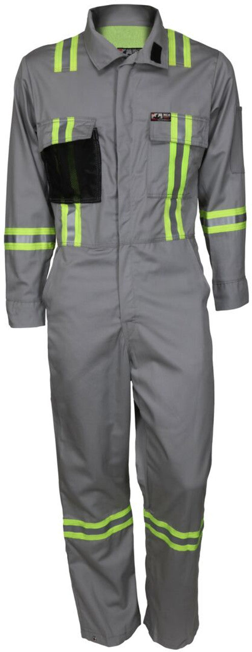 MCR Summit Breeze® Flame Resistant (FR) Coverall - Gray 7-ounce 100% Cotton - Long Sleeve