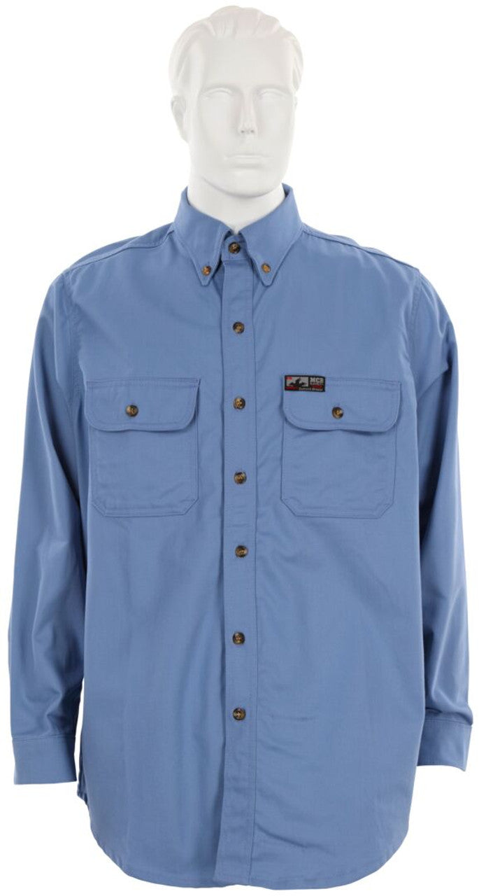 MCR Summit Breeze® Flame Resistant (FR) Shirt - Medium Blue 7-ounce 100% Cotton Material