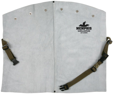 MCR Safety Welding Gear - 20 Inch Leather Bib with Snaps - Premium A Grade Split Leather - Sewn with DuPont™ Kevlar® - Part# 38120MW