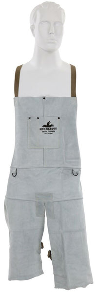 MCR Safety Welding - Heavy Welding Apron - Premium A Grade Leather -24 Inch Width x 36 Inch - Bib Apron with Split Legs - Center Bib Divided Pocket - Part# 38236MW
