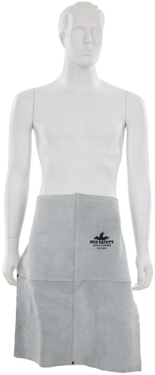 MCR Safety Welding - Leather Waist Apron - Premium A Grade Leather - Measures 24 Inches x 24 Inches - Double Lock Stitched - Sewn with DuPont™ Kevlar® - Part# 38324MW