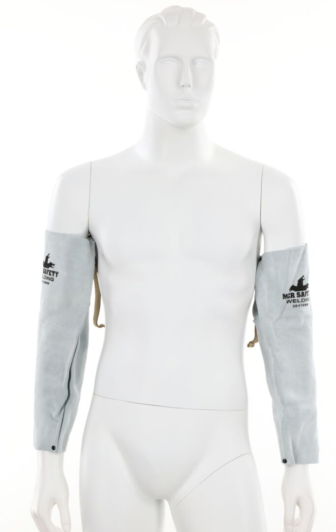 MCR Safety Welding - Leather Welding Apparel - Premium A Grade Leather - Welding Sleeves with Wrist Snaps - Adjustable Upper Arm Straps - 18 Inches Long - Part# 38418MW