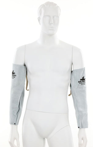 MCR Safety Welding - Leather Welding Apparel - Premium A Grade Leather - Welding Sleeves with Wrist Snaps - Adjustable Upper Arm Straps - 18 Inches Long - Part# 38418MW