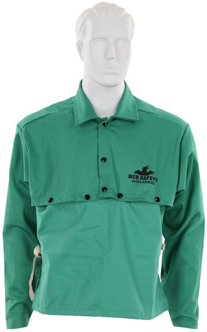 MCR Safety Welding Gear - Bib with Snaps to fit Cape Sleeves - 22 Inch Width x 14 Inch Length - 9 Ounce Treated Cotton Fabric - Limited Flammability Treated Cotton - Bib Only, Cape Sleeves Sold Separately - Part# 39114