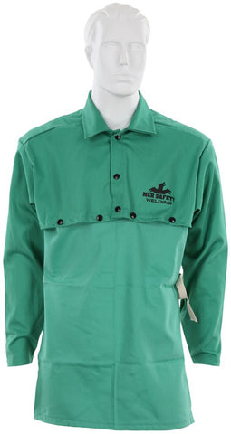 MCR Safety Welding Gear - Bib with Snaps to fit Cape Sleeves - 22 Inch Width x 20 Inch Length - 9 Ounce Treated Cotton Fabric - Limited flammability - Bib Only, Cape Sleeves Sold Separately - Part# 39120