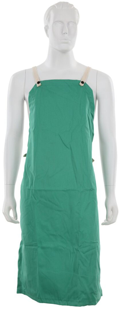 MCR Safety Welding Gear - Green Cotton Welding Apron - 9 Ounce Green Finish Cotton - 24 Inch Width x 42 Inch Length - Limited Flammability Treated Cotton - Part# 39142