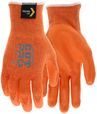 MCR Safety CutPro® - 13 Gauge Orange DuPont™ Kevlar® Aramid Shell - Cut Resistant Work Gloves - Nitrile Foam Coated Palm and Fingertips