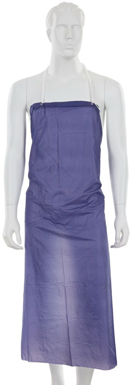 MCR Blue Vinyl Apron - 6 mil Thickness - 35 Inch Width x 48 Inch Length - Raw Edges - Light Protection Against Non-Hazardous Liquids and Sprays - Box of 12 - Part# O63R5