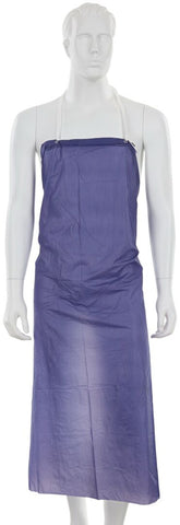 MCR Blue Vinyl Apron - 6 mil Thickness - 35 Inch Width x 48 Inch Length - Raw Edges - Light Protection Against Non-Hazardous Liquids and Sprays - Box of 12 - Part# O63R5