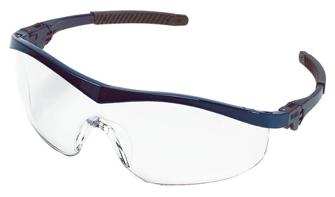 MCR ST1 Series Safety Glasses - Clear Lens - Navy Frame - Duramass Hard Coating - Box of 12 - Part# ST120