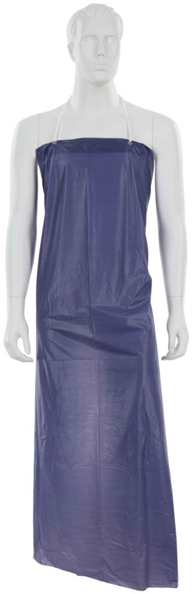 MCR Blue Vinyl Apron - 6 mil Thickness - 35 Inch Width x 55 Inch Length - Raw Edges - Light Protection Against Non-Hazardous Liquids and Sprays - Box of 12 - Part# O63R7