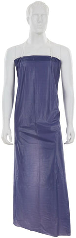 MCR Blue Vinyl Apron - 6 mil Thickness - 35 Inch Width x 55 Inch Length - Raw Edges - Light Protection Against Non-Hazardous Liquids and Sprays - Box of 12 - Part# O63R7