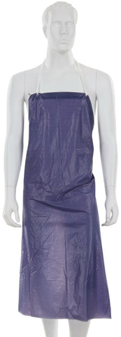 MCR Blue Vinyl Apron - 6 mil Thickness - 35 Inch Width x 45 Inch Length - Sewn Edges - Light Protection Against Non-Hazardous Liquids and Sprays - Box of 12 - Part# O63S4
