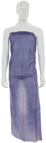 MCR Blue Vinyl Apron - 6 mil Thickness - 35 Inch Width x 55 Inch Length - Sewn Edges -Light Protection Against Non-Hazardous Liquids and Sprays - Box of 12 - Part# O63S7