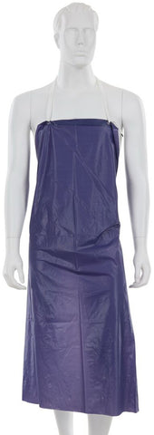MCR Blue Vinyl Apron - 8 mil Thickness - 35 Inch Width x 45 Inch Length - Raw Edges -Light Protection Against Non-Hazardous Liquids and Sprays - Box of 12 - Part# O73R4