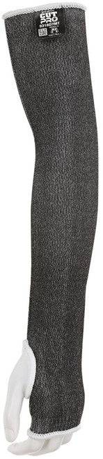 MCR Safety CutPro® - 7 Gauge Salt and Pepper Dyneema® - Cut Resistant Sleeves with Thumbslot - 18 Inches x 4 Inches - Box of 10 - Part# 9318D7MT
