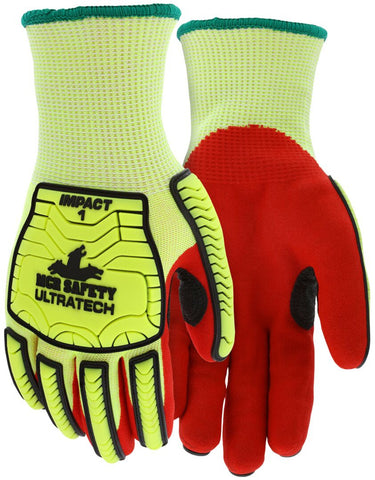 MCR Safety UltraTech® Insulated Mechanics Gloves - CutPro® UltraTech® - 13 Gauge HyperMax® HPPE Shell - 10 Gauge Acrylic Lined - Red Sandy Nitrile Foam Palm Coating - Box of 12