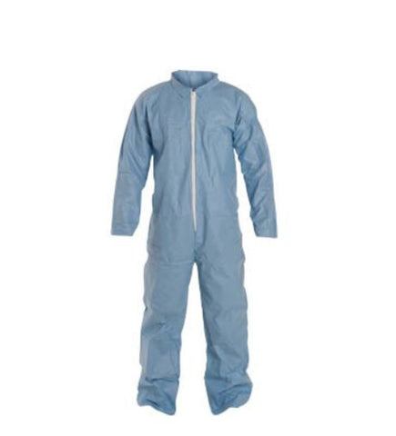 MCR DuPont™ ProShield® 6 - SFR Disposable Blue Coverall - Open Sleeves and Ankles - Zipper Front Closure - Flame Retardant Treated - Case of 25