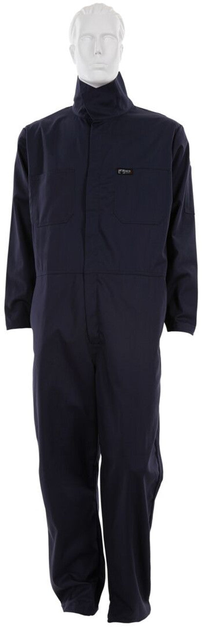 MCR Safety FR Gear - Flame Resistant (FR) Coveralls - Navy Blue 100% Cotton Material - Long Sleeve Contractor Coveralls