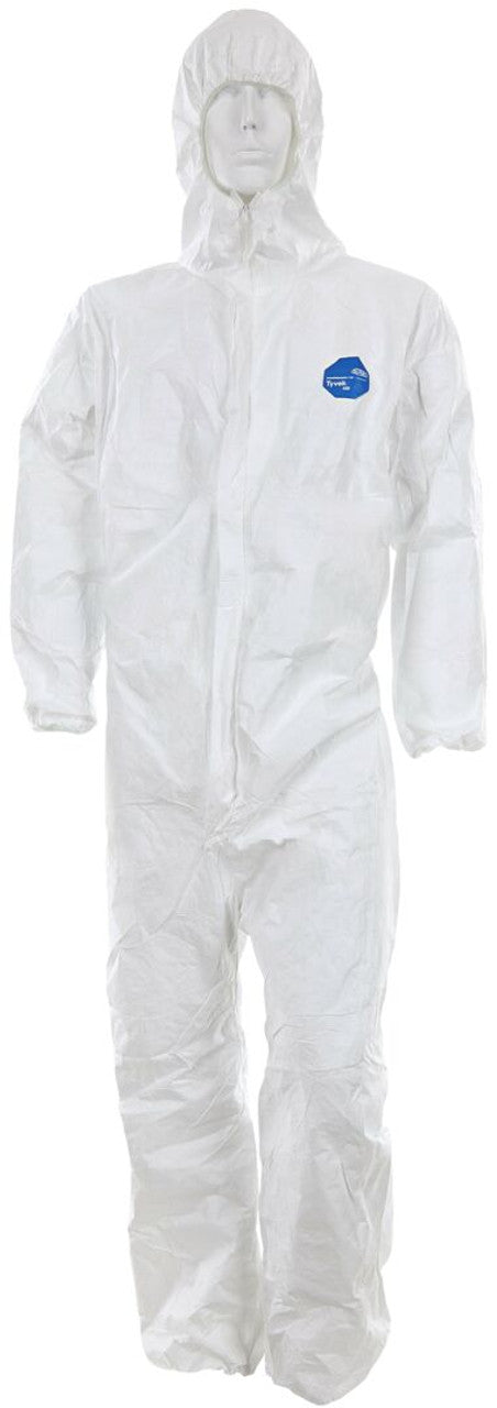 MCR DuPont™ Tyvek® Coverall - Zipper Front Closure - Elastic Sleeves and Ankles - Attached Hood - Case of 25