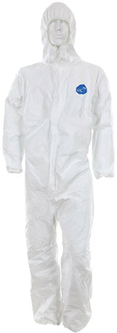 MCR DuPont™ Tyvek® Coverall - Zipper Front Closure - Elastic Sleeves and Ankles - Attached Hood - Case of 25