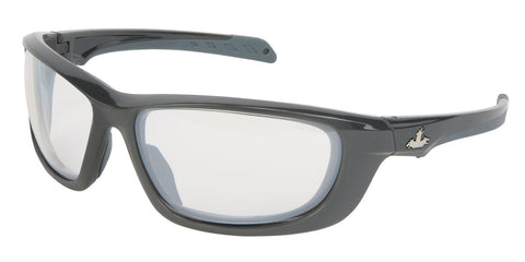 MCR Swagger® UD1 Series Safety Glasses - I/O Clear Mirror Lens - Gun Metal Frame - Duramass Hard Coating - Box of 12 - Part# UD119