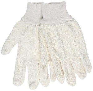 MCR Terrycloth Work Gloves - 18 Ounce Regular Weight Loop-Out Fabric - Seamless and Reversible - Comfortable Knit Wrist - Box of 12