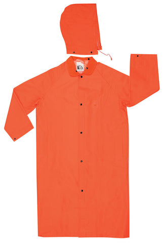 MCR Classic Plus Series Rain Gear .35mm PVC / Polyester Material Waterproof Orange Raincoat Detachable Hood and Corduroy Collar