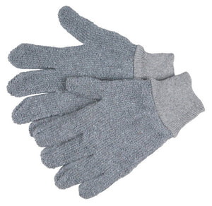 MCR Gray Terrycloth Work Gloves - 22-Ounce Regular Weight Loop-Out Fabric - Seamless and Reversible - Box of 12