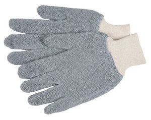 MCR Terrycloth Work Gloves - Gray 18 Ounce Regular Weight - Seamless and Reversible Loop Out Fabric - Box of 12