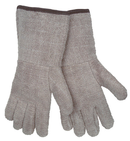 MCR Premium Cut and Sewn Gloves - Heavy Duty Terry Cloth Fabric - 5 Inch Gauntlet Cuff with Inset Thumb - Extra Heavy Weight Reversible - Quilted Throughout - Heat Resistant - Box of 12