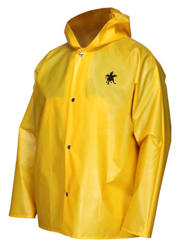 MCR Navigator Series Rain Gear - .25mm TPU / Nylon Rainwear - Waterproof Yellow Rain Jacket with Attached Hood