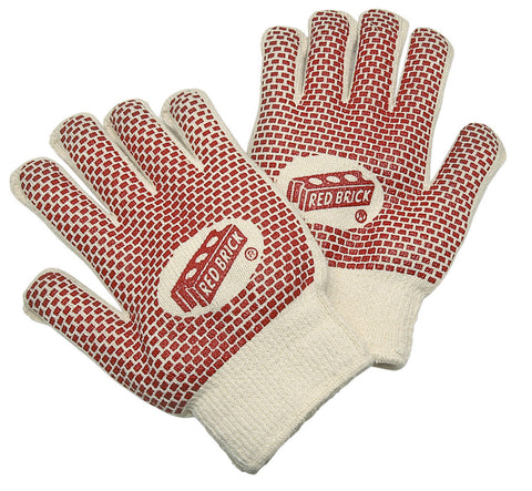 MCR Red Brick® Terrycloth Work Gloves - Heavyweight 2-Ply Construction - Loop-in Terrycloth - Nitrile Blocks on Both Sides - Heat-Resistant Gloves - Vending Packaged - Case of 36