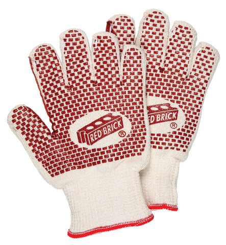 MCR Red Brick® Terrycloth Work Gloves - Heavyweight 2-Ply Construction - Loop-in Terrycloth - Nitrile Blocks on Both Sides - Heat-Resistant Gloves - Ladies Size - Box of 12