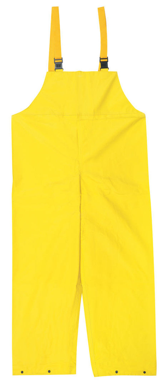 MCR Concord Series Rain Gear - .35mm Neoprene / Nylon Rainwear - Waterproof Yellow Rain Pants - Bib Style Pant with No Fly Front
