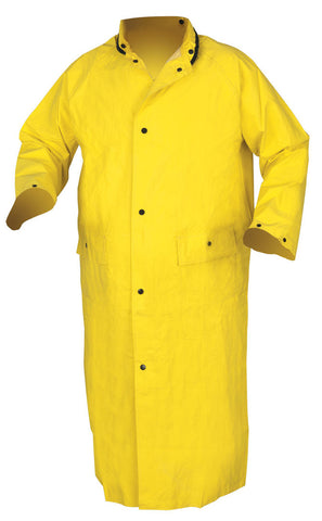 MCR Concord Series Rain Gear - .35mm Neoprene / Nylon Rainwear - Waterproof - Long Yellow Raincoat with No Hood - Part# 800CNX4