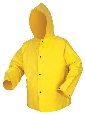 MCR Concord Series Rain Gear - .35mm Neoprene / Nylon Rainwear - Waterproof - Yellow Rain Jacket with Attached Hood