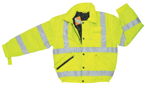 MCR Luminator® Series Jacket - Hi-Vis Insulated Rain Gear - Meets ANSI/ISEA 107 2020 Standards - Type R Class 3 Compliant - Hide Away Attached Drawstring Hood