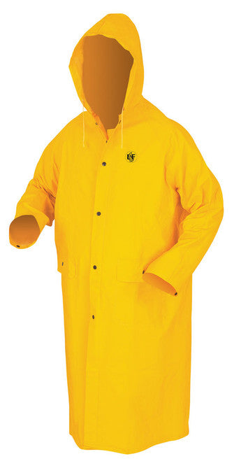 MCR Classic Series Rain Gear - PVC / Polyester Material - Waterproof Yellow Raincoat - Detachable Hood - Limited Flammability