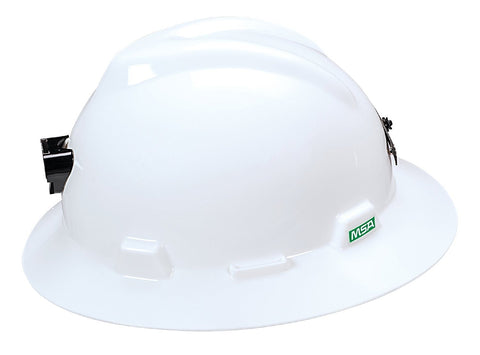 MSA V-Gard® Full Brim Hard Hats w/ Lamp Bracket and Cord Holder (Class C)