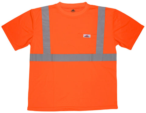 MCR Luminator® Series - Hi-Visibility Safety Work T-Shirts - Soft Polyester Birdseye Mesh Fabric - ANSI/ISEA 107 Type R Class 2