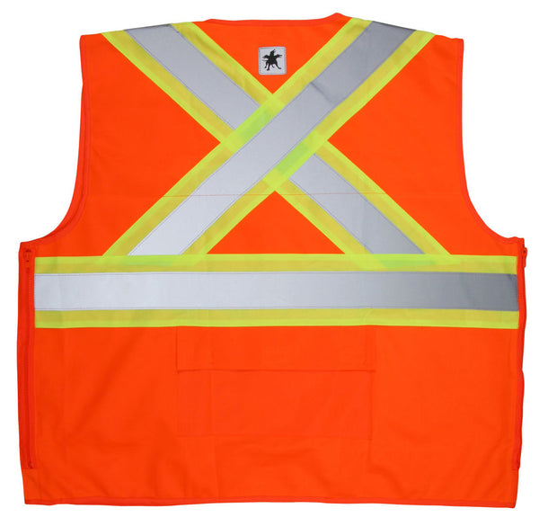 MCR Hi-Vis Reflective Orange Safety Vest - Meets ANSI/ISEA 107 2020 Standard - Type R Class 2 Compliant