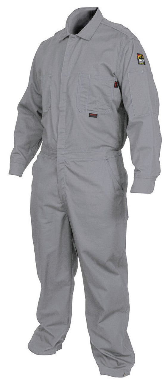 MCR Safety FR Gear - Flame Resistant (FR) Coveralls - Gray 100% Cotton Material - Long Sleeve Contractor Coveralls - Meets NFPA 70E and NFPA 2112 Requirements