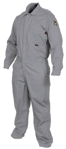 MCR Safety FR Gear - Flame Resistant (FR) Coveralls - Gray 100% Cotton Material - Long Sleeve Contractor Coveralls - Meets NFPA 70E and NFPA 2112 Requirements