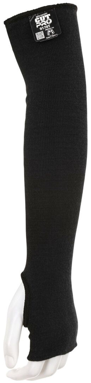 MCR Safety Safety CutPro® - Cut Resistant Sleeves with Thumb Slot - Double Ply Black Kevlar® - 18 Inches x 3¼ Inches - Made with DuPont™ Kevlar® - High Comfort Cut Protection - Part# 9178T
