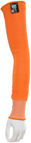 MCR Safety CutPro® Sleeves -13 Gauge HyperMax® HPPE Fabric - Hi-Visibility Orange Fabric - 20 Inch Length - Silicone Bicep Gripping Pads Provide a Consistent Grasp on the Arm - Box of 10 - Part# 9218O
