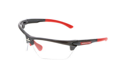 MCR Dominator® DM3 Safety Glasses - Clear Lens - Gun Metal Frame - MAX3 Hard Coating - Box of 12 - Part# DM1310P
